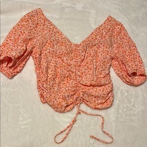 Women's Orange Floral Top